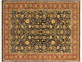 handmade Transitional  Blue Red Hand Knotted RECTANGLE 100% WOOL area rug 4x6